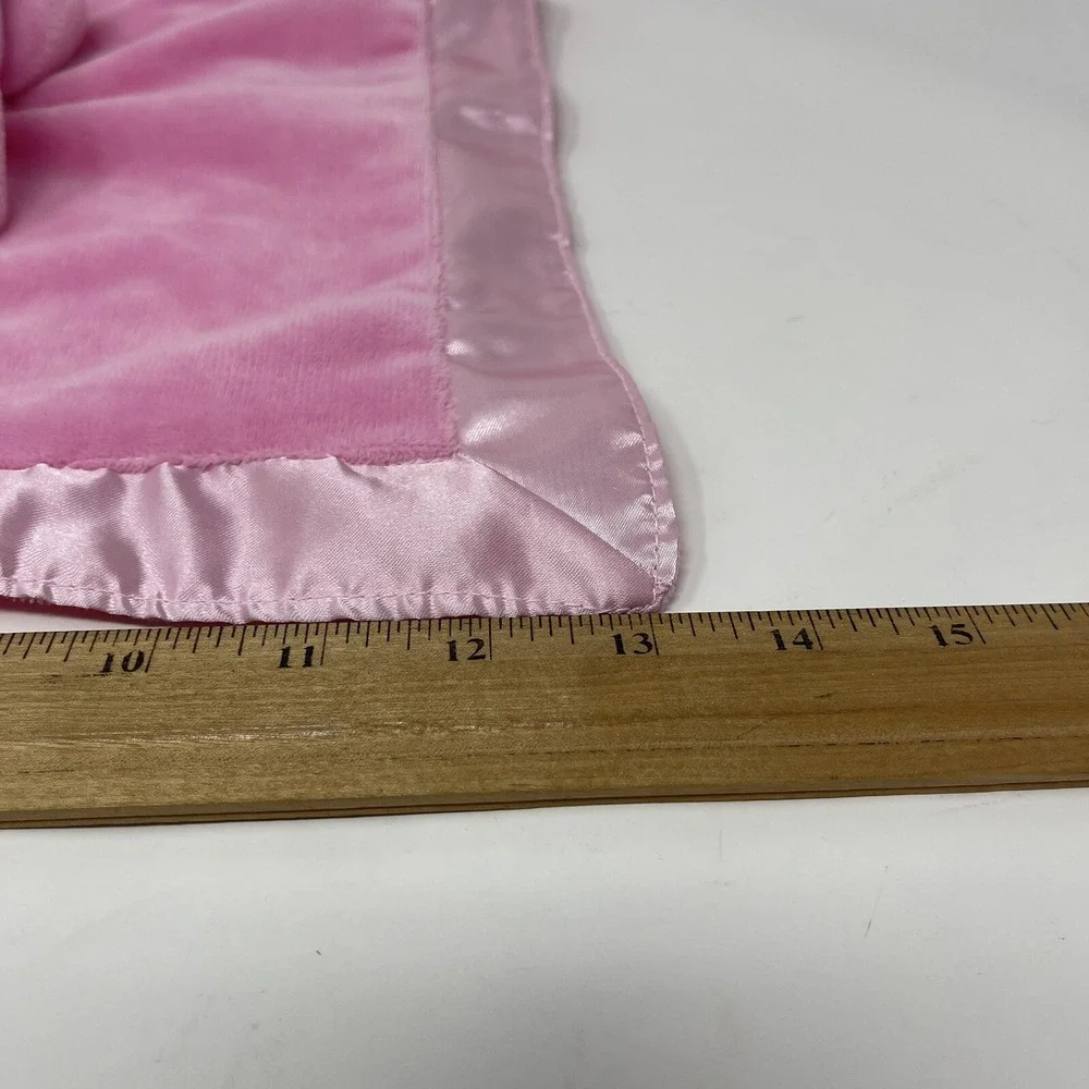 Bunny rabbit pink Baby Security Blanket‎ Lovey satin trim Mystic Apparel